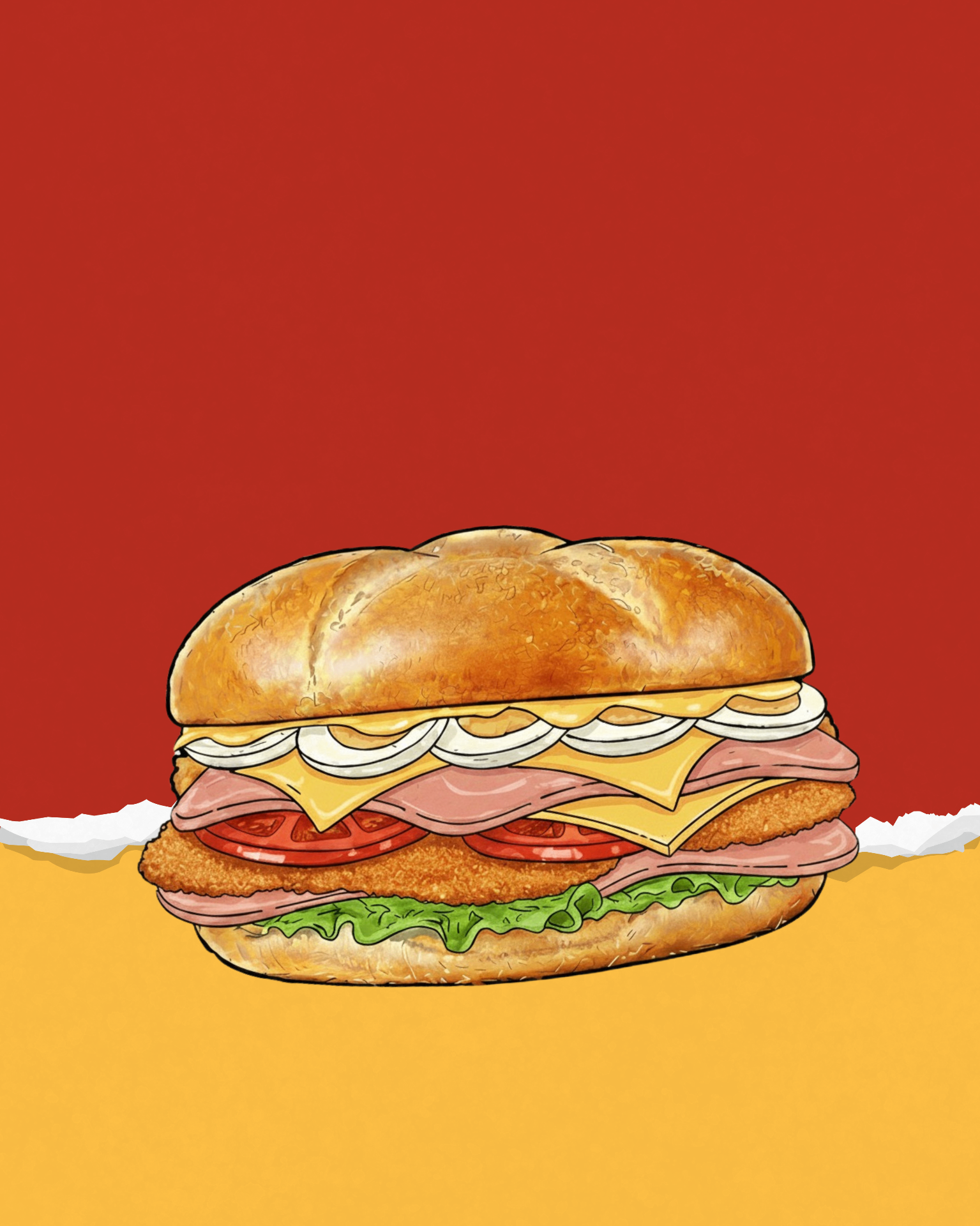 La Mila Argentine sandwich illustration