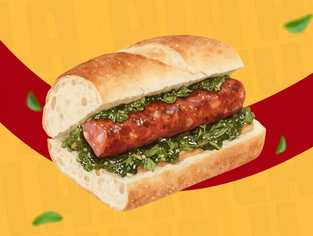 Choripán — grilled chorizo in crusty bread with chimichurri